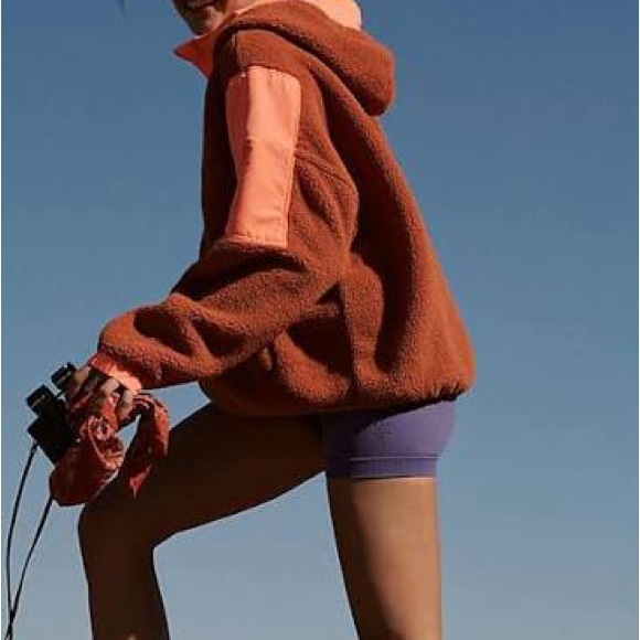 Free People FP Movement Lead the Pack Fleece Pullover Jacket Boho half zip coat - Picture 4 of 8
